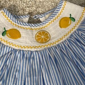 Lil Cactus Smocked Lemon Dress for baby girl size 6-12 months